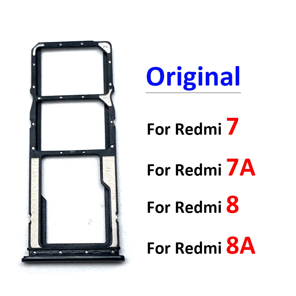 

20PCS Lots Original New SIM Card Tray Slot Holder For Xiaomi Redmi 7 7A 8 8A Replacement Parts Xiamomi Telephone Housings Xaomi