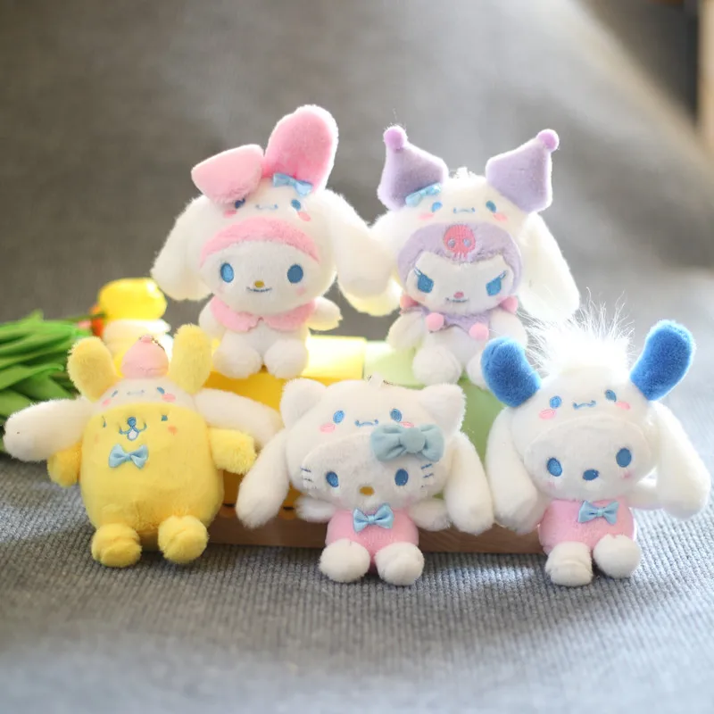 

Kawaii Sanrio Hello Kitty Melody Kuromi Pochacco Cinnamoroll Plush Doll Bag Decorative Pendant Cute Y2k Keychain Children's Gift
