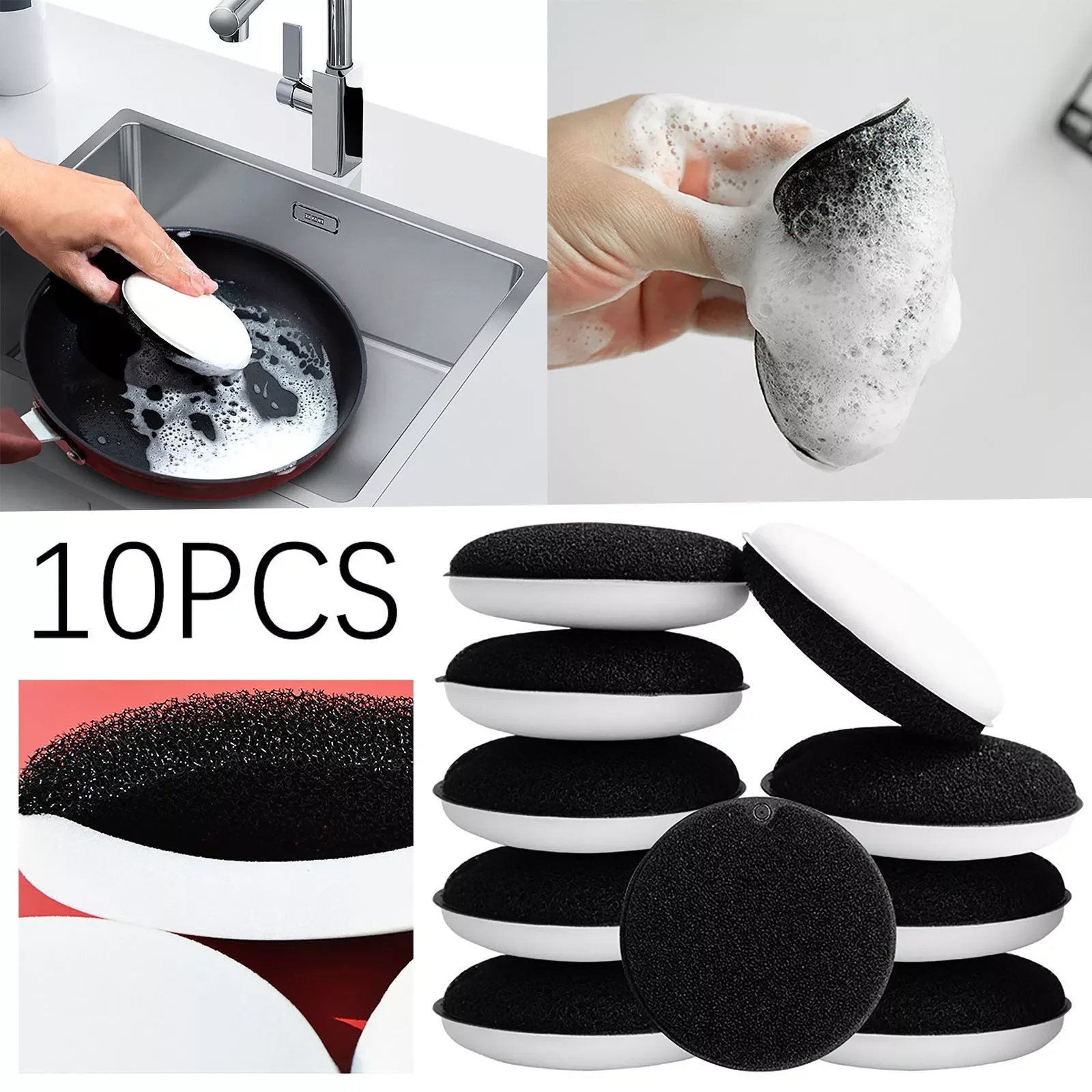 

NEW IN 10PCS Kitchen Cleaning Tools Tile Brushes for Cleaning Grout Stainless Steel Wipes for Stove Laundry Stain Remover Brush