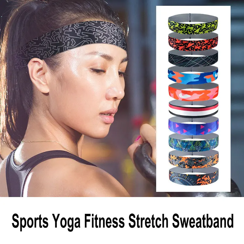 New Women Men Headband Sports Yoga Fitness Stretch Sweatband Hair Band Elasticity Headwear Absorb Sweat Breathable Material