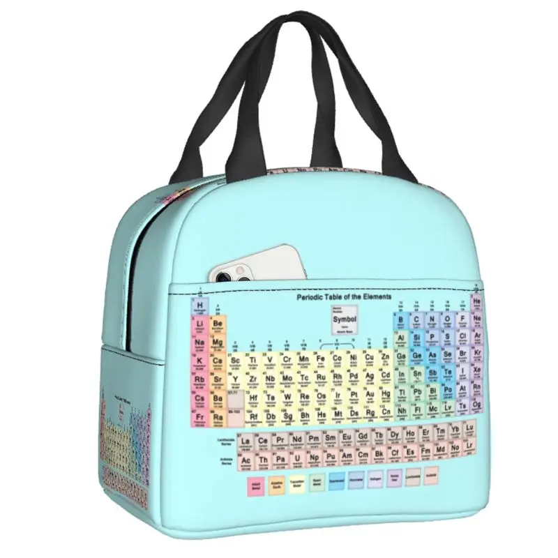 

Elements Periodic Table Thermal Insulated Lunch Bag Science Chemistry Chemical Portable Lunch Tote for School Storage Food Box