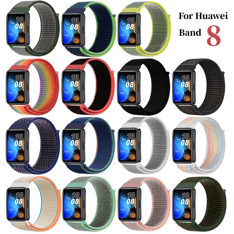 Nylon Loop Band for Huawei Band 8 Strap Smart Watch Accessories Sport Breathable Replacement Wristband for Huawei Band8 Bracelet
