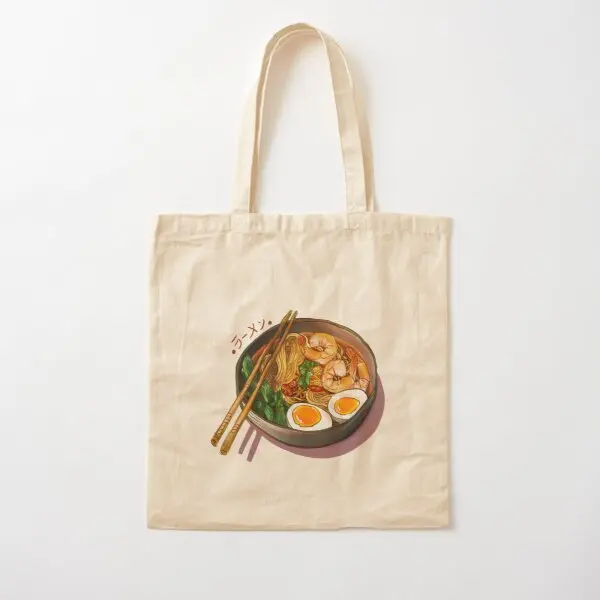

Japanses Ramen Noodles Bowl Cotton Canvas Bag Ladies Printed Reusable Unisex Designer Shoulder Bag Fabric Shopper Grocery