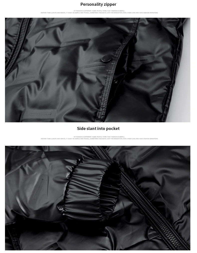 Mens Casual Down Jacket 2021 Winter New Boutique White Duck Down Thick Warm Fashion Print Mens Slim Hooded White Black Down Coat