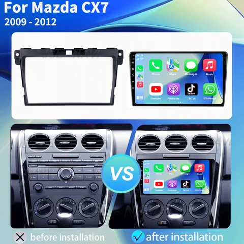 Android 14 Carplay Auto для MAZDA CX-7 CX7 CX 7 2007 2008 2009 2010 2011-2014 Автомобильный радиоприемник Мультимедийный видеоплеер Навигация GPS