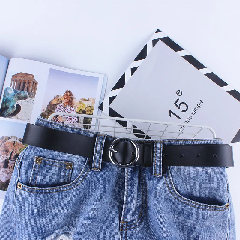 

Fashion Single/Double Ring Buckle Decorative Vintage Ladies Belt Faux Leather Casual Lightweight women Belt Dress Jeans Belt