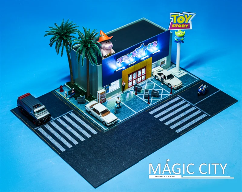 

Magic City 1:64 Led Lighting Diorama American Street Toy Supermarket