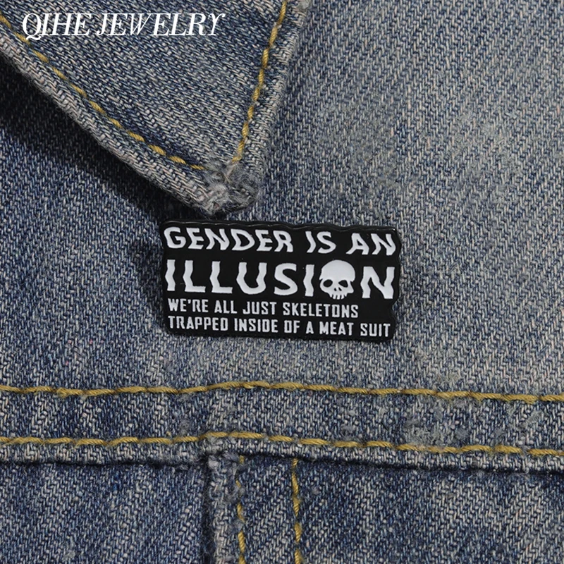 Стать иллюзией брошь в виде черепа эмалированные булавки креативная