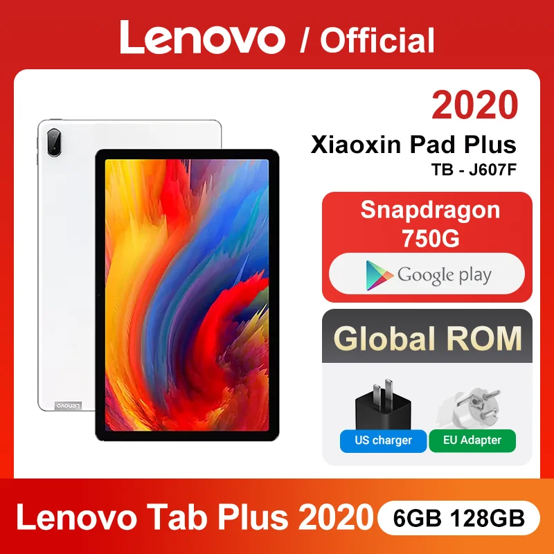 Global ROM Lenovo Tab P11 Plus 11 or Xiaoxin Pad Plus 11 Inch 2K Screen Snapdragon 750G 6GB 128GB Tablet Android 11 7700mAh