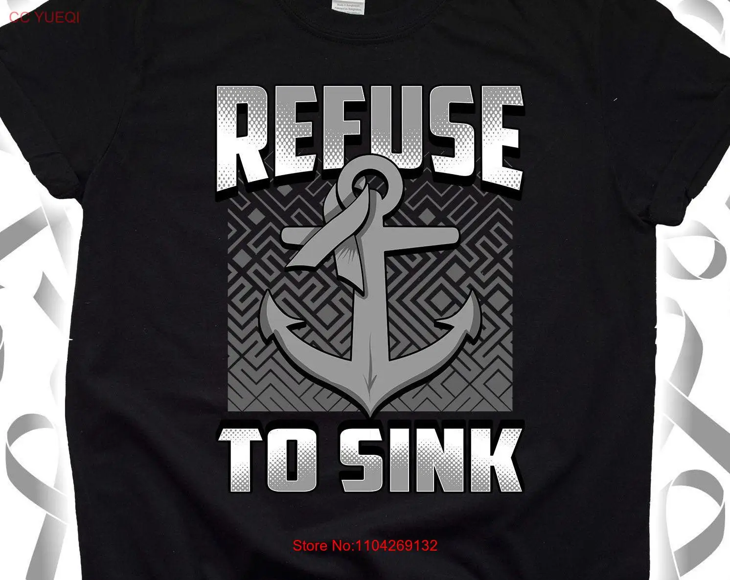 Футболка с информацией о раке мозга и для детей SweaT Family Survivor Ribbon длинными или