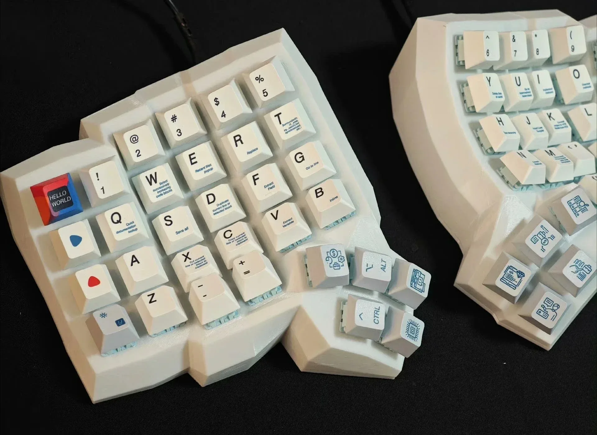 Фото Комплект разделенной клавиатуры Dactyl Manuform 4x6, изготовленная на заказ проводная одномодовая разделенная механическая клавиатура с возможностью горячей замены, игровая клавиатура с флаконом типа C №5