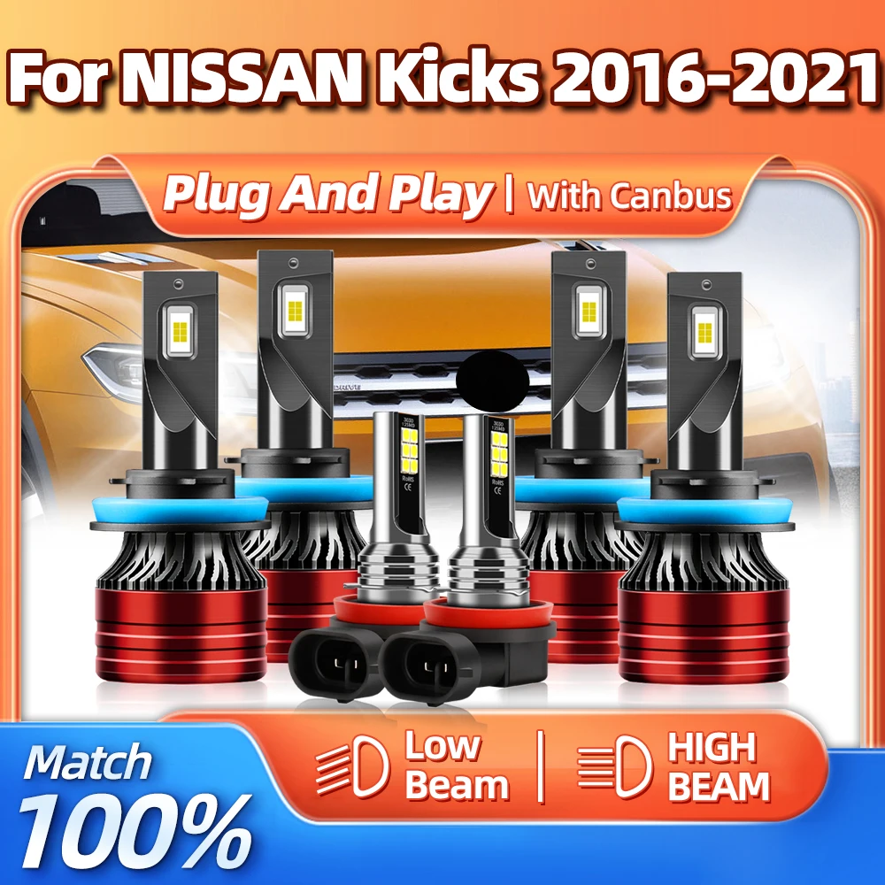 

360W 60000LM Canbus LED Headlight 6000K White Auto Lamp 12V Car Fog Light For NISSAN Kicks 2016 2017 2018 2019 2020 2021