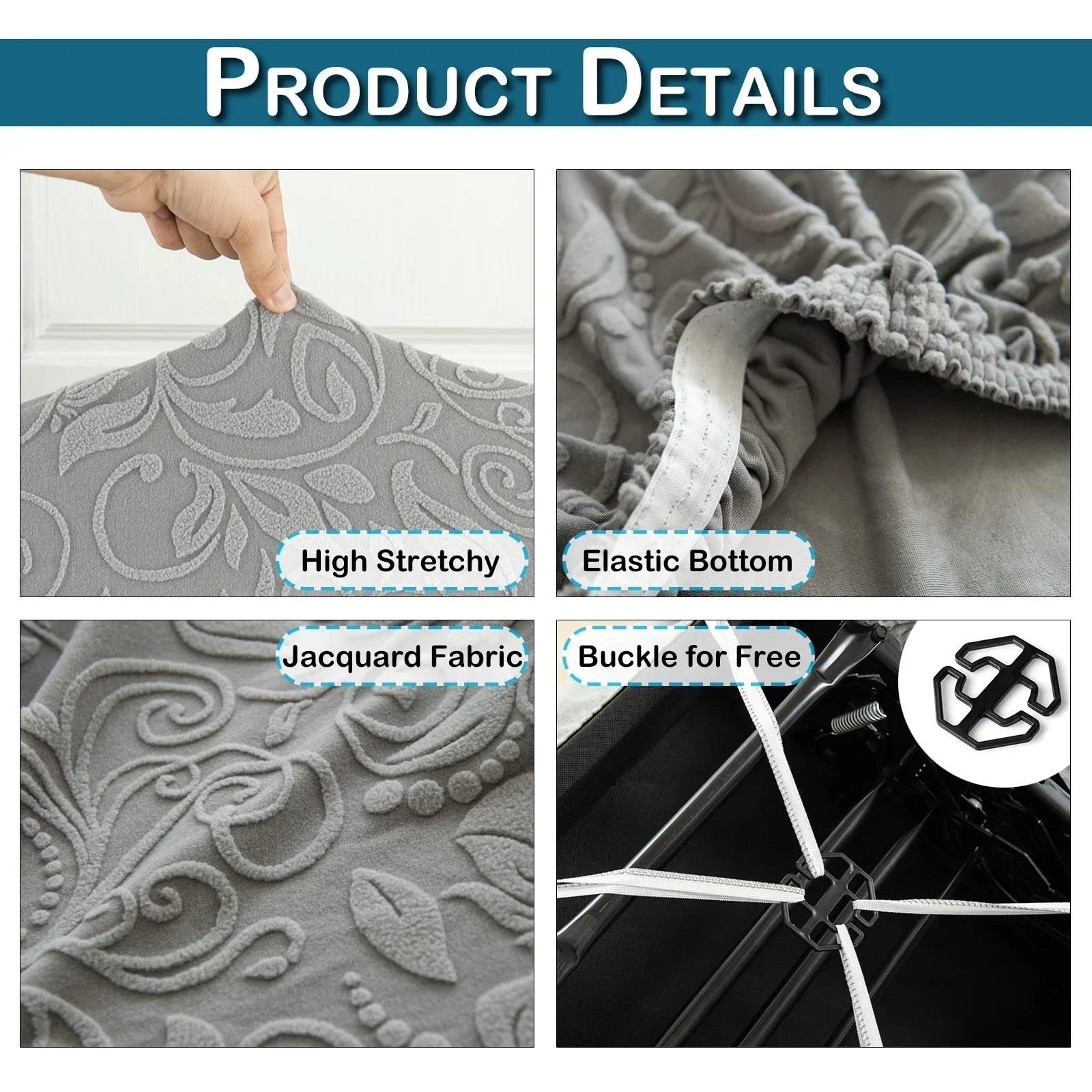 Противоскользящие жаккардовые чехлы на диван 1/2 места