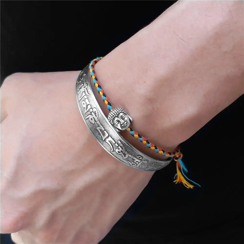 

Tibetan Buddhist Braided Cotton Lucky Knots Rope Bracelet & Bangles For Women Men Handmade Mantra Amulet Thread Bracelets