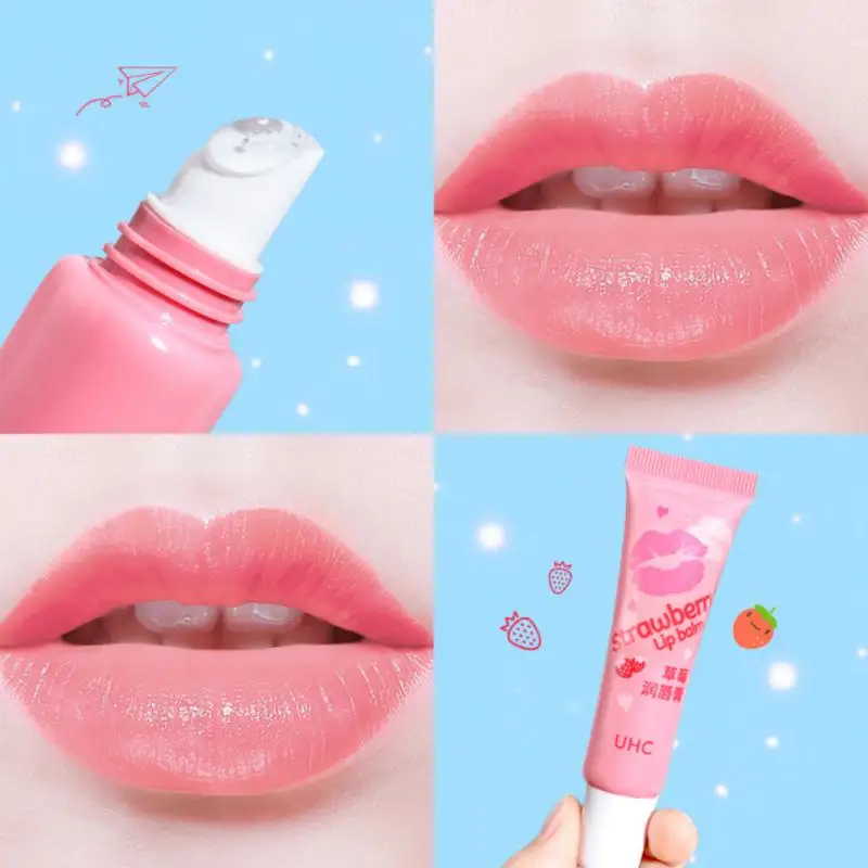 

Увлажняющий блеск для губ UHC с клубничным бальзамом, Увлажняющий блеск для губ, морщин, глазурь для защиты губ, фотопленка для губ 10 мл