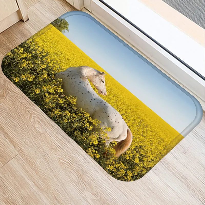 

Horse Pattern Printed Anti-Slip Suede Carpet Door Mat Doormat Indoor Bath Kitchen Living Room Floor Mat Rug Home Decor 48189