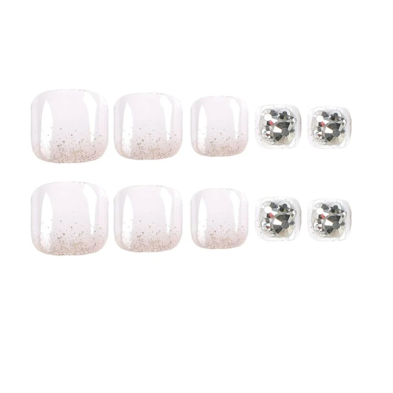 

Short False Toenails Press on Toenails-Shiny Artificial Toenails Full Cover Toe Nails Nails Supplies for DIY Nails Drop Shipping