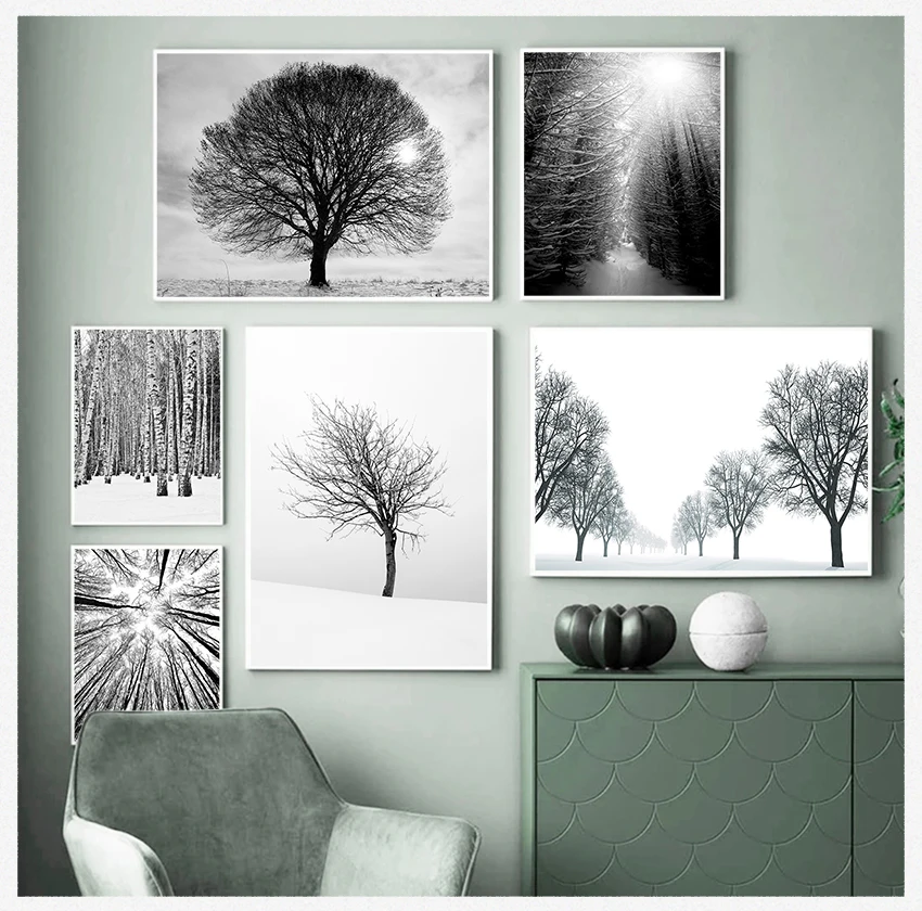 

Prints Tall Trees Forest Natural Wall Pictures Living Room Art Decoration Picture Nordic Poster Canvas Painting Home Decor Art