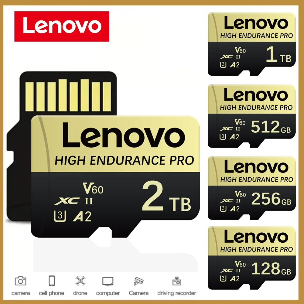 Карта памяти Lenovo 2 ТБ V30 Micro TF SD-карта 1 ТБ 512 ГБ SD/TF флэш ...