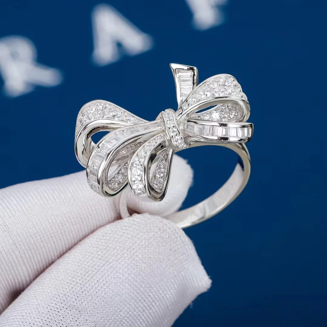 

Новые Романтические обручальные кольца в форме банта с кубическим цирконием для женщин, изящный Подарок на годовщину, массивные кольца, роскошные ювелирные изделия