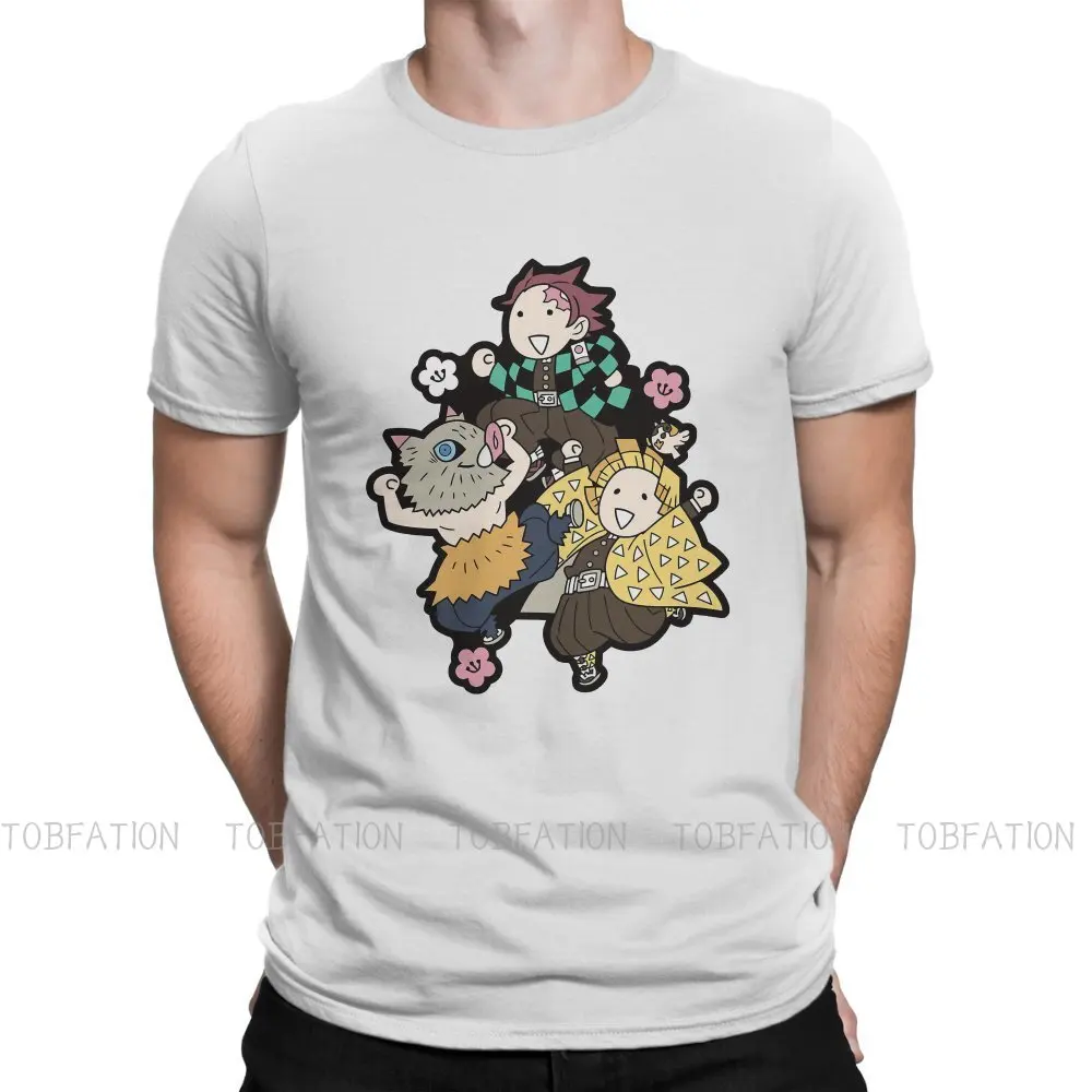 

Chibis O Neck TShirt Demon Slayer Kamado Tanjirou Nezuko Pure Cotton Basic T Shirt Man's Tops Fashion Fluffy Big Sale
