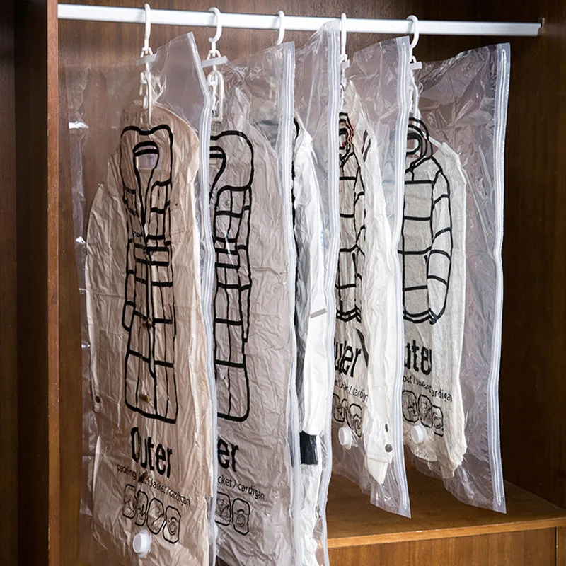 

Protector Storage Transparent Bags Hanging Space Clothes Storage Vacuum Clothes Compression Bag Bags Garment Organizer Reusable