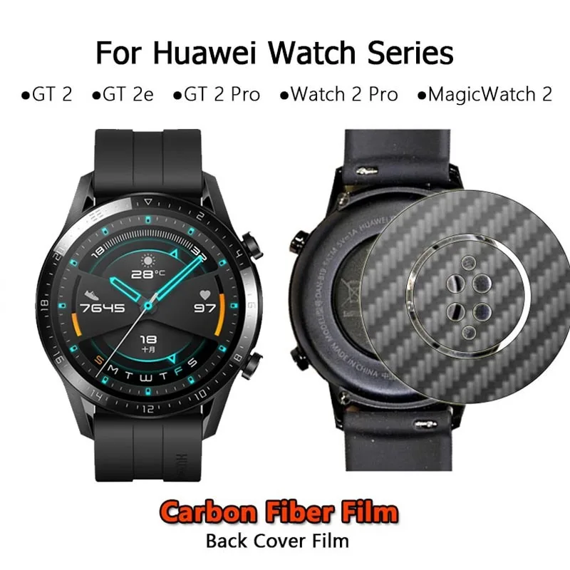 

Наклейка на заднюю панель из углеродного волокна для Huawei Watch GT3 GT2 / GT 2 3 2E Pro ECG для Honor 2 46 мм, защитная задняя крышка для часов, 2 шт.