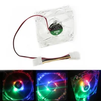 4 led light neon quite clear 80mm pc cpu computer case cooling 7 fan bluergb quad high quality