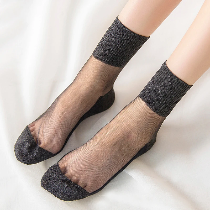 

Women Sport Socks Yoga Thin Crystal Transparent Silk Yoga Pilates Socks Ankle Sox Sexy Design Sport Yoga Socks