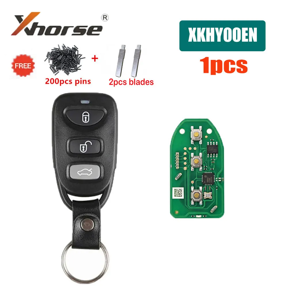 

1PCS/LOT Xhorse XKHY00EN Wire Universal Remote Key for Hyundai Type VVDI2 Car Remote Key 3 Buttons X007 Car Key with Blades Pins