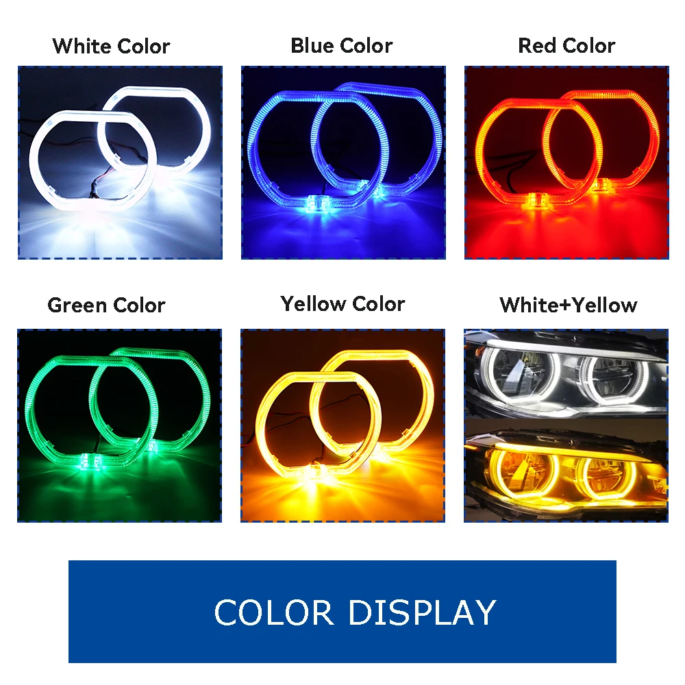 2 шт./комплект квадратные галогенные кольца для биксеноновых линз проектора 100 мм