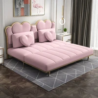loveseat sofacahaya mewah tempat tidur dual use lipat apartemen kecil sederhana kain kulit multi fungsisekali sofa bed