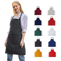 waterproof apron thickened chef kitchen oil proof catering women men unisex solid color adult pocket