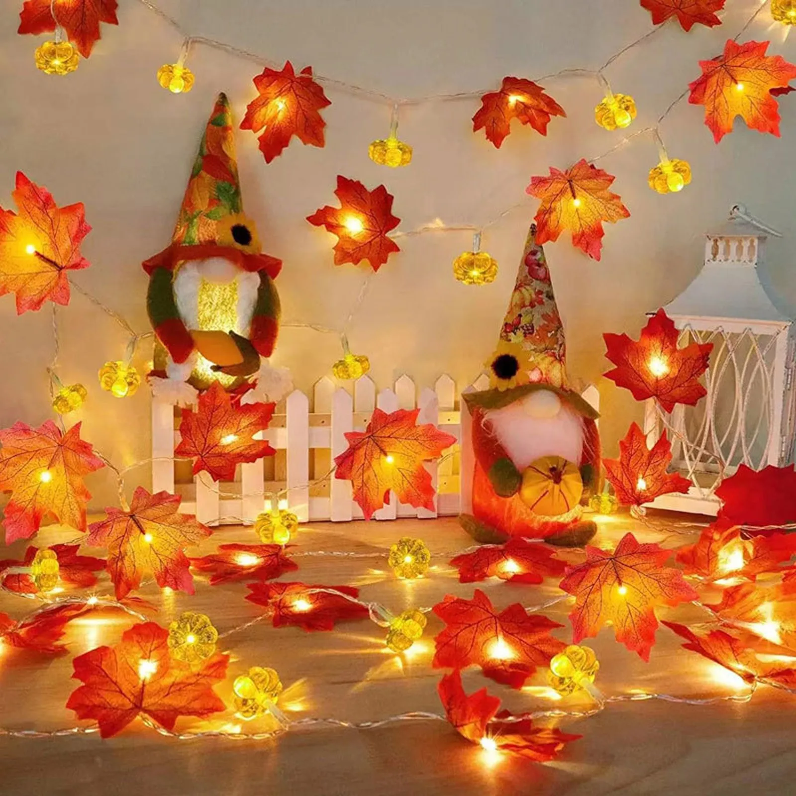 LED Maple Leaf Light String Halloween Thanksgiving Garden Party Decoration Lights halloween outdoor decorations decor