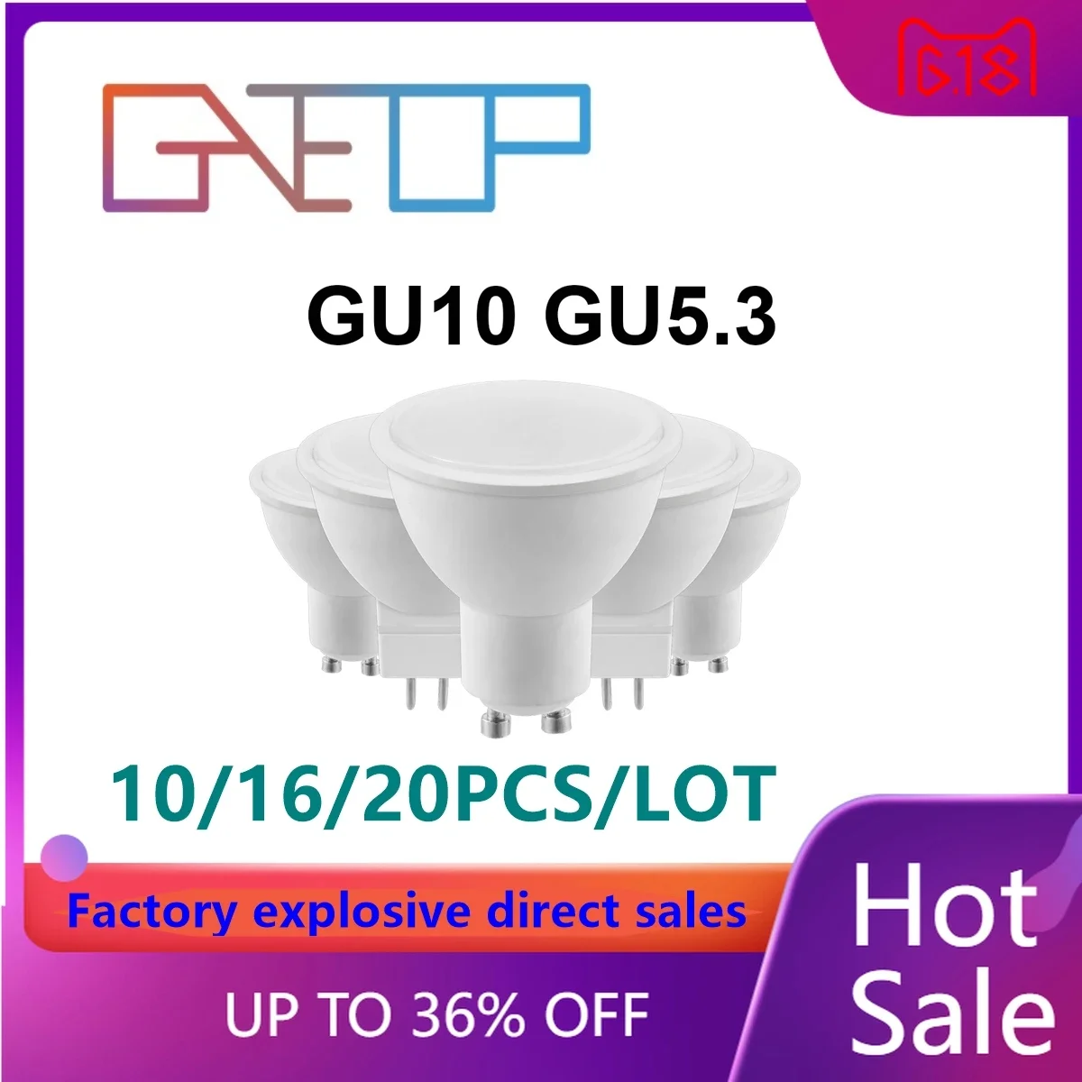 Заводской прямой светодиодный прожектор MR16 GU10 AC110V 220V 3W-8W 3000K-6000K подходит для