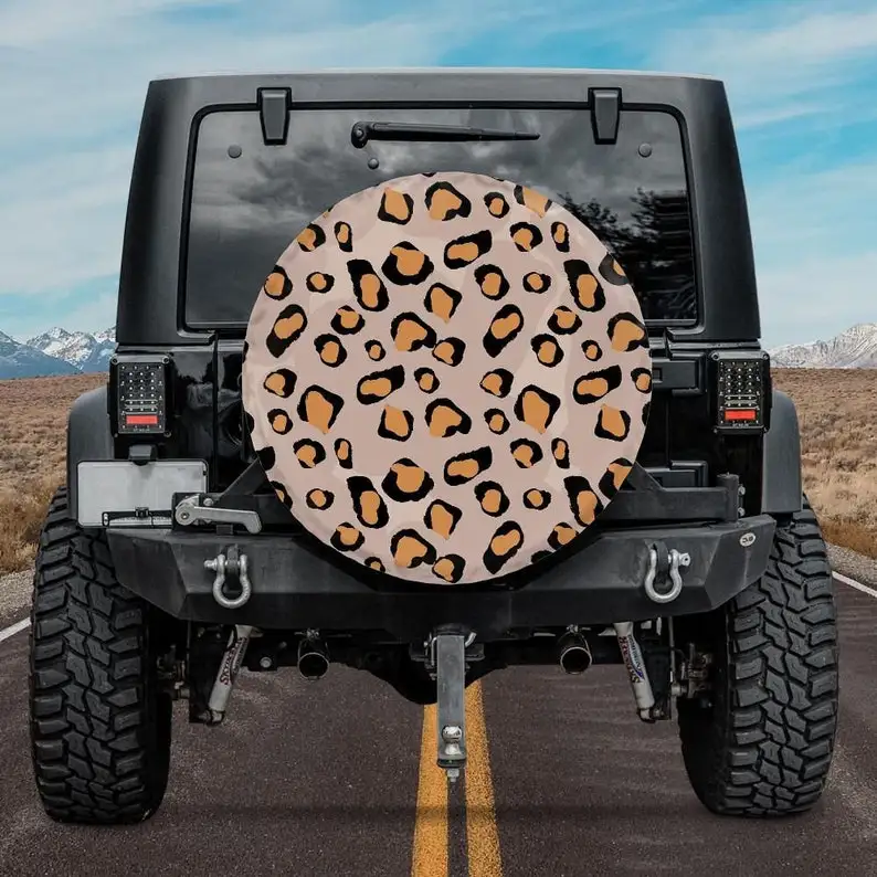 

Spare Tire Cover Animal pattern Backup Camera option Cheetah Spare Tire Cover Rear hole Camper Spare Tire Cover RV tire cover