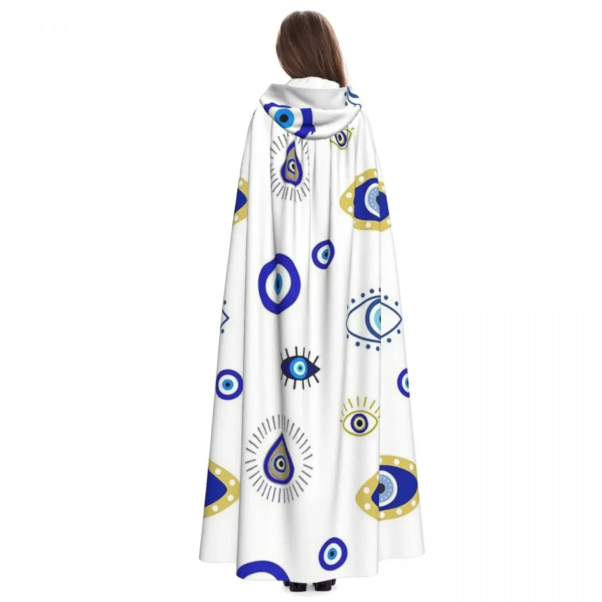 Мистические злые глаза длинный средневековый костюм ведьмы с капюшоном накидка