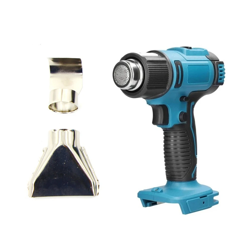 

Cordless Hot Air Gun 2500W 520℃ Handheld Industrial Hair Dryer For 18V Battery With Flat Curved Nozzle Power Tools Part