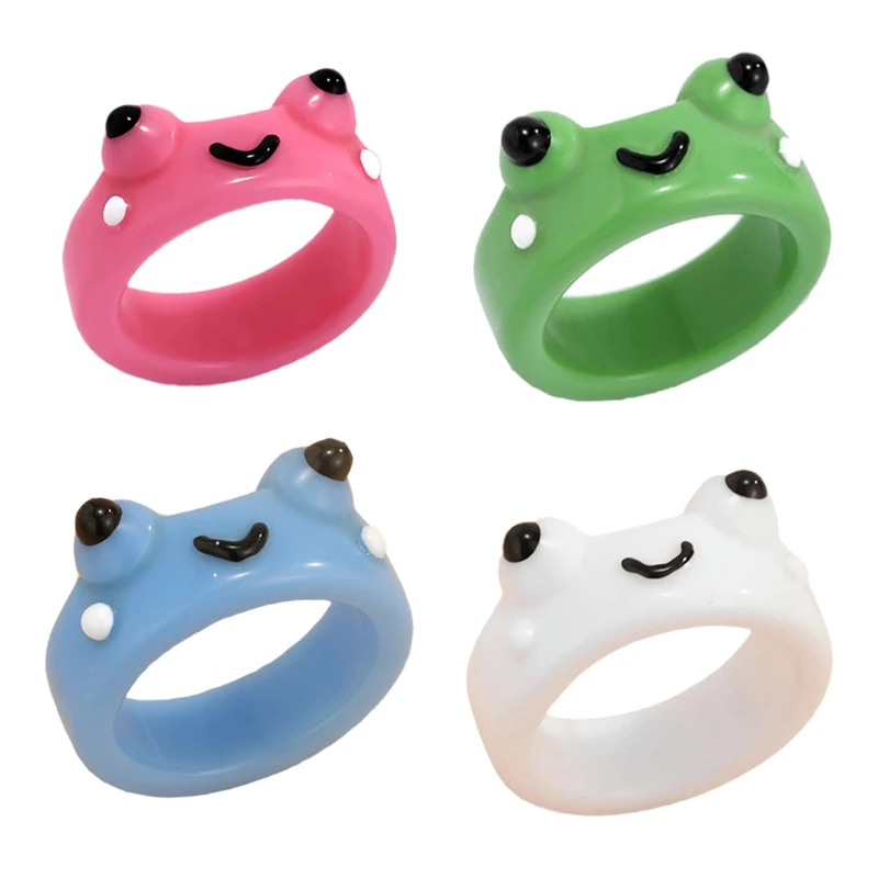 

New Cute Colorful for FROG Rings for Women Girls Lovely Rings Fashion Party Prom Ring Decoration Gift