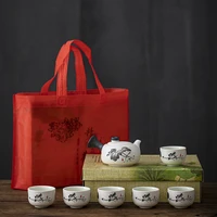 complete set of tea cup snowflake glaze tea set kung fu tea set ceramic teapot