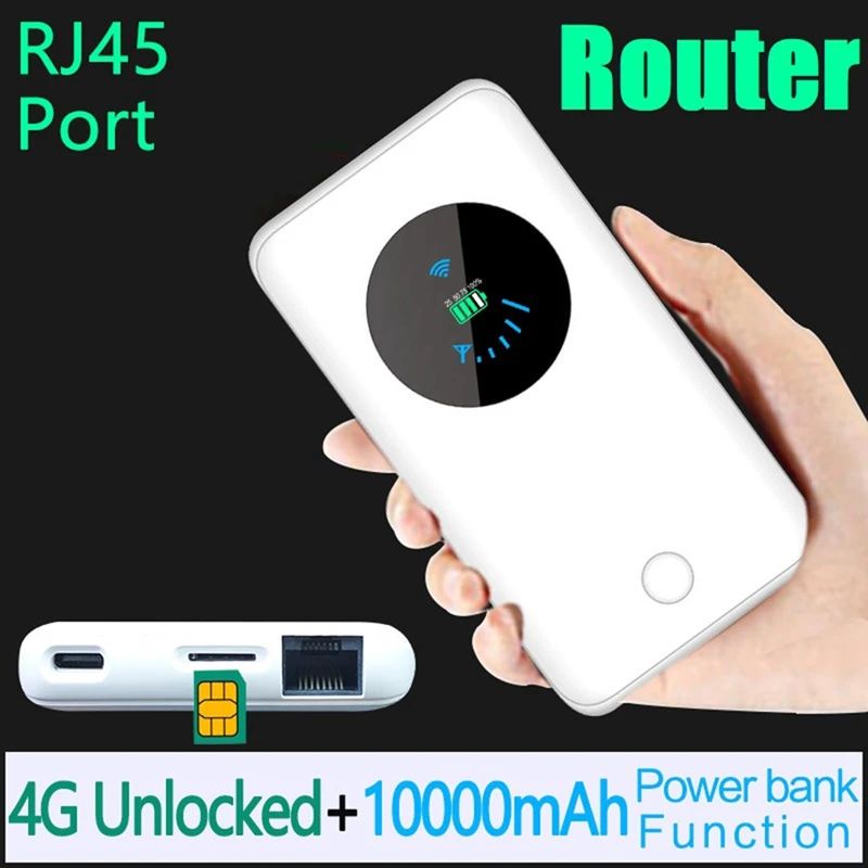 

4G Wifi Router Car Mobile Wifi Wireless Hotspot Mifi 10000Mah 150Mbps Support 10 Users With Sim Card Slot