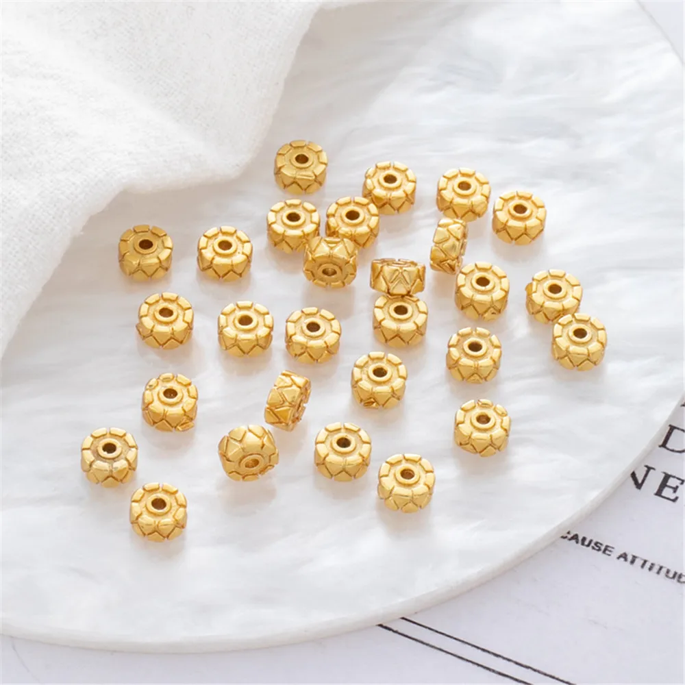 

18K dummy gold color preserving gear septum tooth hole gasket 4MM wheel bracelet necklace DIY accessories