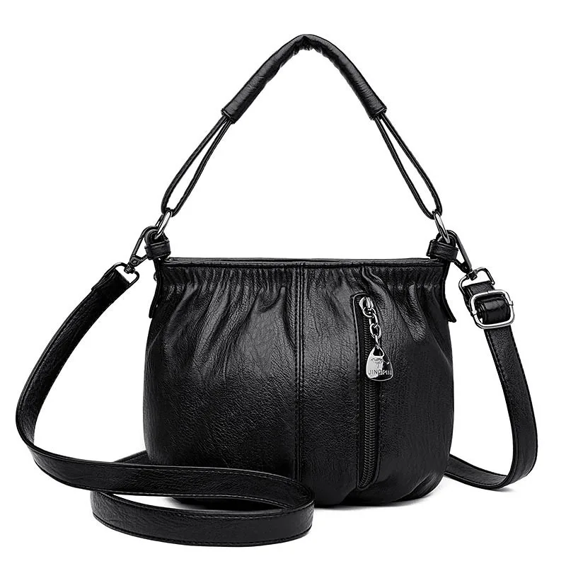 

Fashion Women's New Soft Leather Round Cylinder Bag with Large Capacity, Shoulder Slant Bag