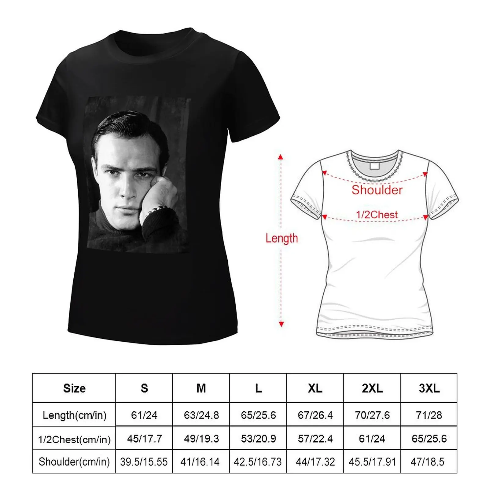 Винтажная Футболка Marlon Brando - BW D17 милая одежда с принтом животных Летняя женская