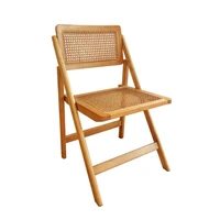 living room cane rattan wicker solid wooden folding chair
