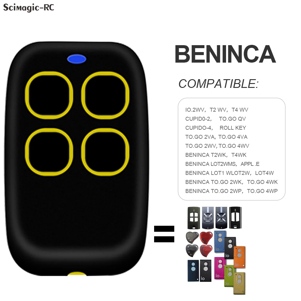 Клон BENINCA TO.GO VA WV пульт дистанционного управления гаражной дверью 433,92 МГц вращающийся кодовый ворот брелок BENINCA TO.GO 2WK 2WP T4WK фиксированный код