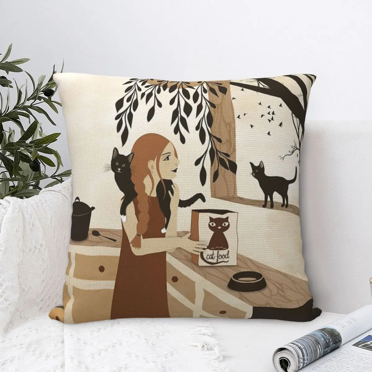 

Cat Food Pillow Case Pillow Cover Kawaii Body Pillow Cushions Cover Pillows Decor Home