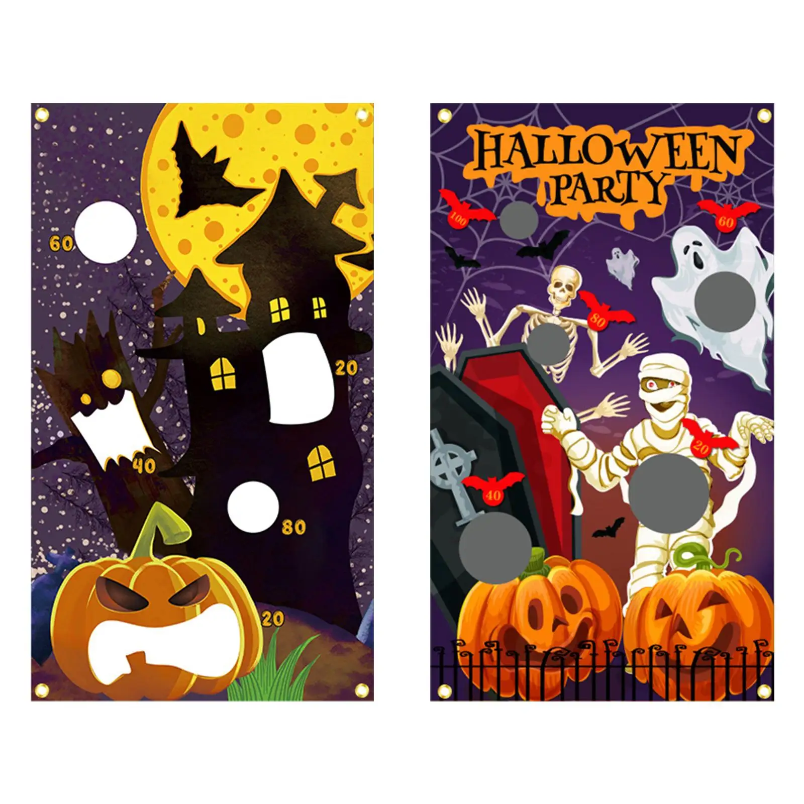 

Halloween Toss Games Banner Set for Adults Kids ,80x140cm for Birthday Party