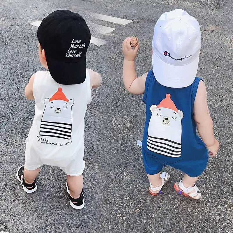 

Jenny&DaveBaby Summer Thin Sleeveless Bodysuit for Boys and Girls Baby Leisure Sports Home Outgoing Bodysuit New Children