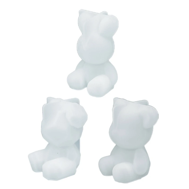 

Shiny Keychain Resin Molds Bear Rabbit Shape Silicone Casting Molds for DIY Keychain Pendant Decor Homemade Craft
